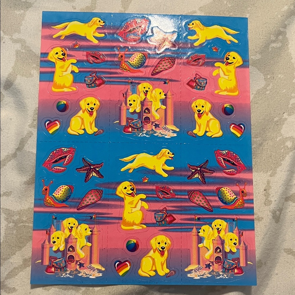 Lisa frank Puppy Sticker Sheet